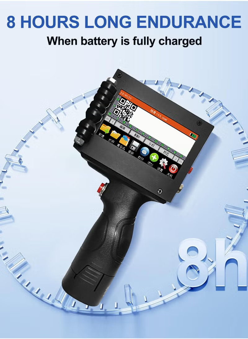 طابعة نفث الحبر المحمولة لطباعة تواريخ انتهاء الصلاحية وأرقام الدفعات ورموز الاستجابة السريعة والرموز الشريطية والشعارات على الكراتين والخشب والقماش والبلاستيك والمعادن