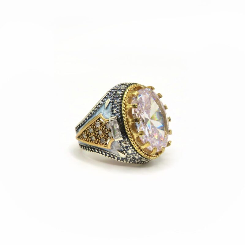 مجموعة رجالية: خاتم من الفضة الاسترلينية عيار 925، وساعة Elements الفاخرة، ومسبحة Fatura المكونة من 33 حبة.